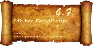 Góber Fabrícius névjegykártya